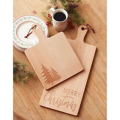 Christmas Cutting Board (set Of 2) 10"l X 14.5"h, 8.75"l X 21.75"h Wood