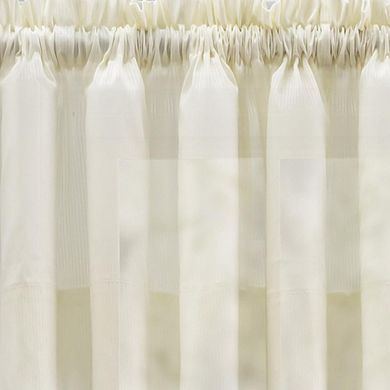 Shadow Stripe Decorative 1.5" Rod Pocket Tailored Tier Pair For Windows