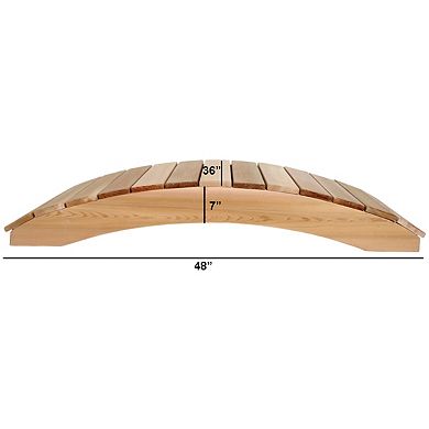 4 Ft Garden Bridge for Outdoor Pathways Landscaping and Yard Decor, Natural