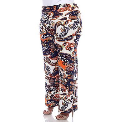 Plus Size Paisley Print Wide Leg Palazzo Pants