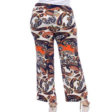 Plus Size Paisley Print Wide Leg Palazzo Pants