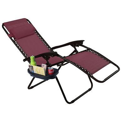 Set of 2 Burgundy Wine Red Folding Outdoor Zero Gravity Lounge Chair