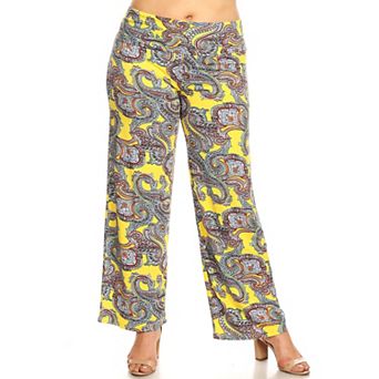 Plus Size Paisley Palazzo Pants