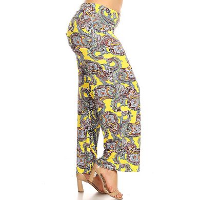 Plus Size Paisley Palazzo Pants