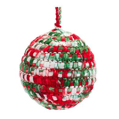 Ball Ornament (Set of 4) 3.75"D Plastic/Polyester
