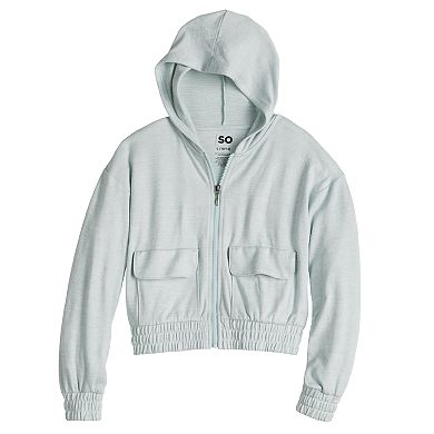 Girls 6-20 SO® Hacci Zip Front Hoodie in Regular & Plus Size