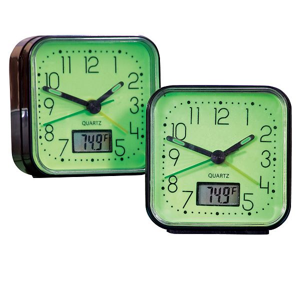Collections Etc Glow In The Dark Alarm Clocks 2 Pc