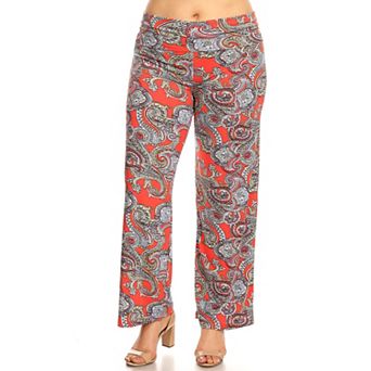 Plus Size Paisley Palazzo Pants