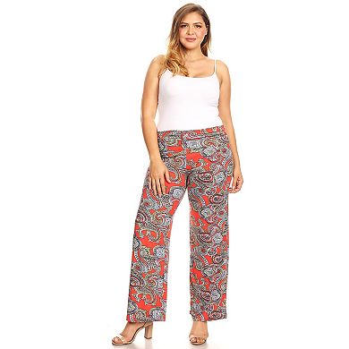 Plus Size Paisley Palazzo Pants