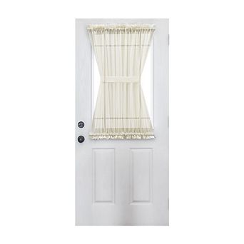 Cotton Voile 1.5" Rod Pocket Semi Sheer Door Curain Panel