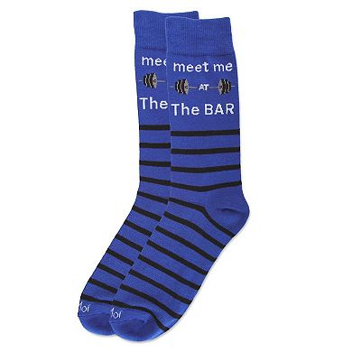 Men's Meet Me At The Bar Novelty Crew Sock