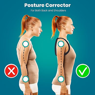 Pursonic Adjustable Posture Corrector With Back Support Bar & Breathable Upper Back Brace