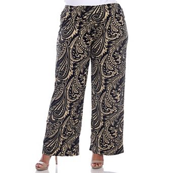 Plus Size Paisley Palazzo Pants