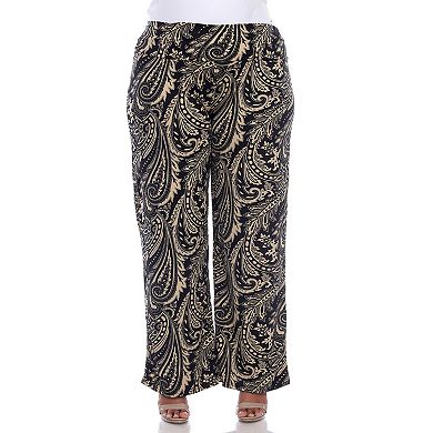 Plus Size Paisley Palazzo Pants