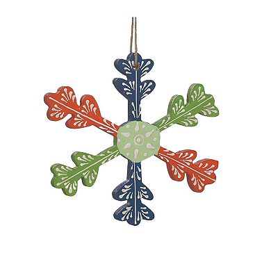 Snowflake Ornament (Set Of 6) 5.5"h Mdf