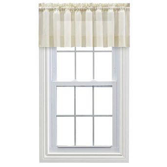 Shadow Stripe 1.5" Rod Pocket Tailored Valance For Windows