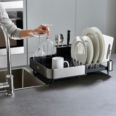 Joseph Joseph Extend™ Dismantlable Steel Expandable Dish Rack with Draining Spout