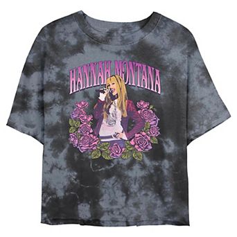 Disney's Hannah Montana Floral Poster Juniors' Cropped Graphic Tee