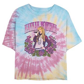 Disney's Hannah Montana Floral Poster Juniors' Cropped Graphic Tee
