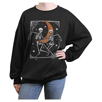 Juniors' Skeletons Dance Oversized Graphic Pullover