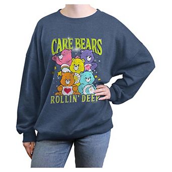Juniors' Care Bears Rollin' Deep Oversized Graphic Pullover
