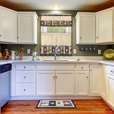 Achim Cozy Cafe Printed 3-pc. Tier & Valance Kitchen Window Curtain Set