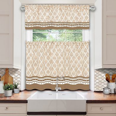Achim Boho Printed 3-pc. Tier & Valance Kitchen Window Curtain Set