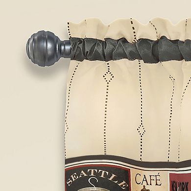 Achim Buono II Hayden Gunmetal Decorative Adjustable Curtain Rod & Finial Set