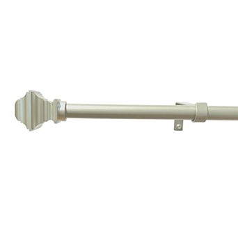 Achim Buono II Ryder Nickel Decorative Adjustable Curtain Rod & Finial Set