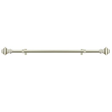 Achim Buono II Ryder Nickel Decorative Adjustable Curtain Rod & Finial Set