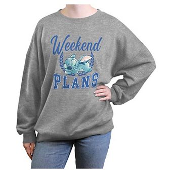 Disney's Lilo & Stitch Weekend Plans Juniors' Oversized Graphic Pullover