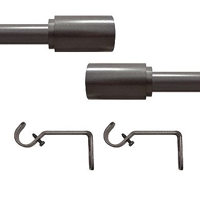 Achim Buono II Futura Decorative Adjustable Curtain Rod & Finial Set