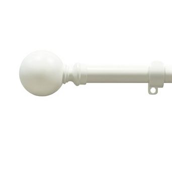 Achim Buono II Morgan Antique White Decorative Adjustable Curtain Rod & Finial Set