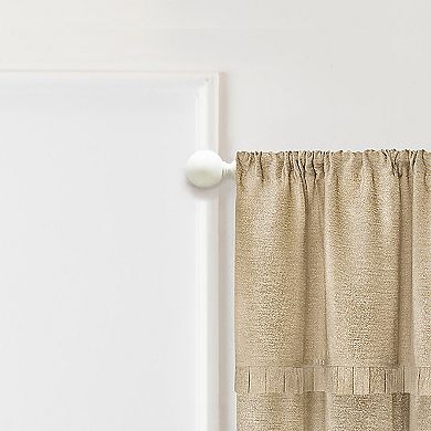 Achim Buono II Morgan Antique White Decorative Adjustable Curtain Rod & Finial Set