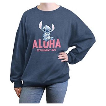Disney's Lilo & Stitch Aloha Experiment 626 Juniors' Oversized Graphic Pullover