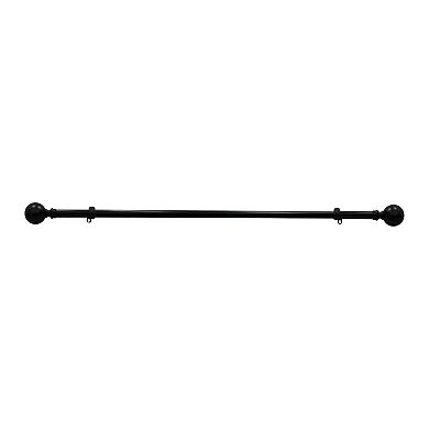 Achim Buono II Morgan Black Decorative Adjustable Curtain Rod & Finial Set