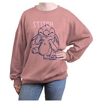 Disney's Lilo & Stitch Cute And Fluffy Stitch Juniors' Oversized Graphic Pullover