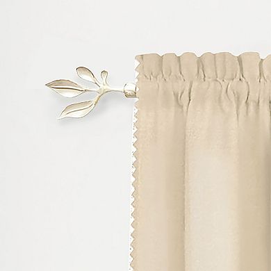 Achim Metallo Atrium Cream Decorative Adjustable Curtain Rod & Finial Set