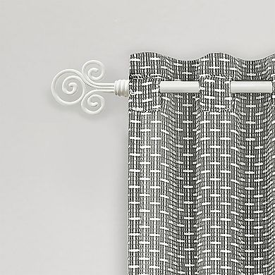 Achim Metallo Imperial White Decorative Adjustable Curtain Rod & Finial Set