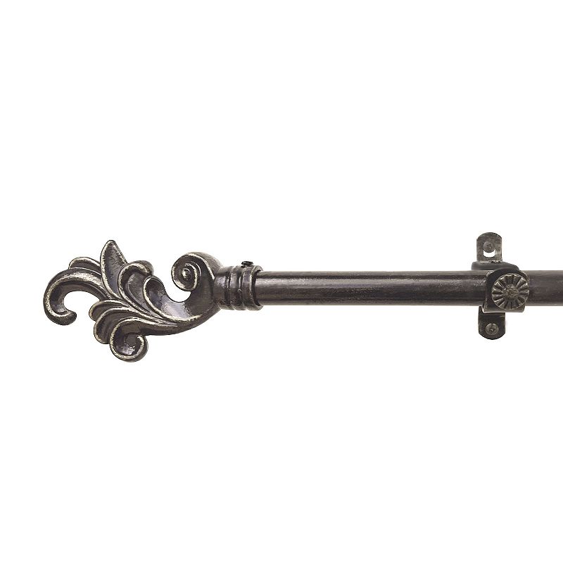Achim Metallo Regal Black Decorative Rod & Finial - Industrial 66 in x 120 in
