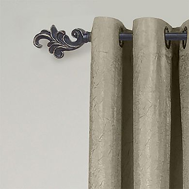 Achim Metallo Regal Black Decorative Adjustable Curtain Rod & Finial Set