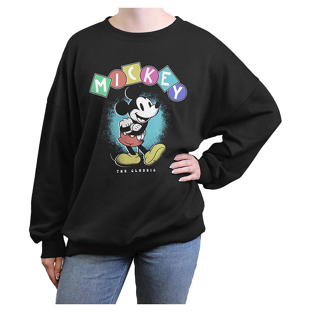 Disney's Mickey Mouse The Classic Juniors' Oversized Graphic Pullover