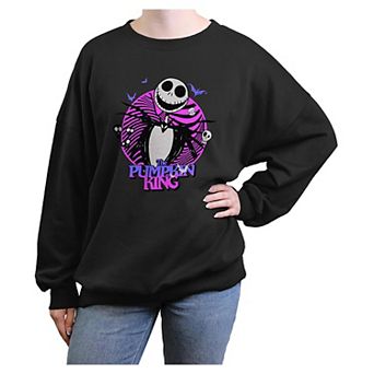 Disney's The Nightmare Before Christmas Jack Skellington The Pumpkin King Juniors' Oversized Graphic Pullover