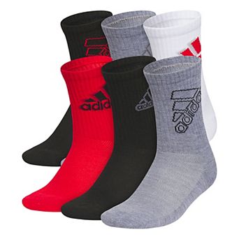 Boys adidas Cushioned Mixed 2.0 6-Pack Crew Socks