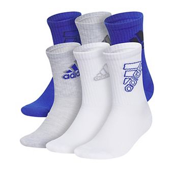 Boys adidas Cushioned Mixed 2.0 6-Pack Crew Socks