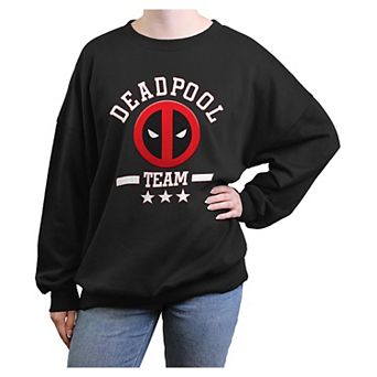 Juniors' Marvel Deadpool Team Oversized Graphic Pullover