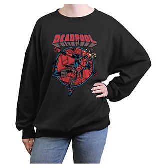 Juniors' Marvel Deadpool Falling Oversized Graphic Pullover
