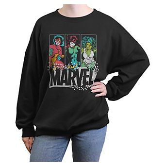 Juniors' Marvel Ladies Oversized Graphic Pullover