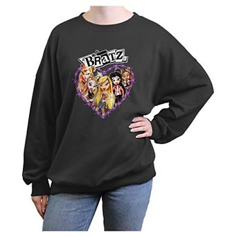 Juniors' Bratz Celebrate Love Oversized Graphic Pullover