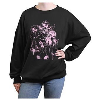Juniors' Bratz Passion For Fashion Oversized Graphic Pullover